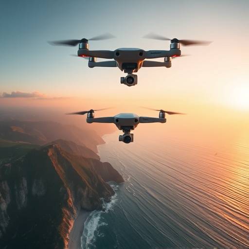 Aerial view of a stunning coastline captured with a drone.